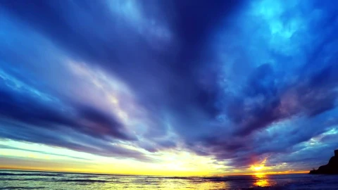 Stock Video Cloudy Sunset Sky Over The Ocean Live Wallpaper For PC - Free Live Wallpaper