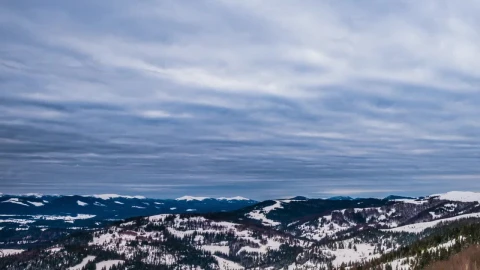 Stock Video Cloudy Sky Over Winter Forested Mountains Live Wallpaper For PC - Free Live Wallpaper