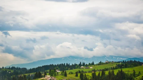 Stock Video Cloudy Sky Over A Countryside Town Live Wallpaper For PC - Free Live Wallpaper