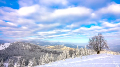 Stock Video Cloudy Sky Over A Snowy Mountain Live Wallpaper For PC - Free Live Wallpaper