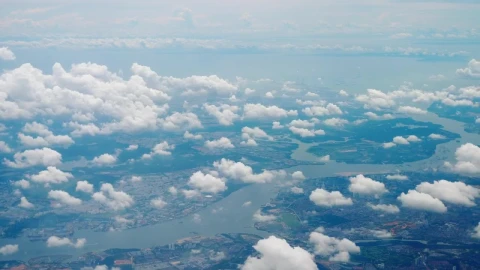 Stock Video Cloudy Sky Over A City With A Crossing River Live Wallpaper For PC - Free Live Wallpaper
