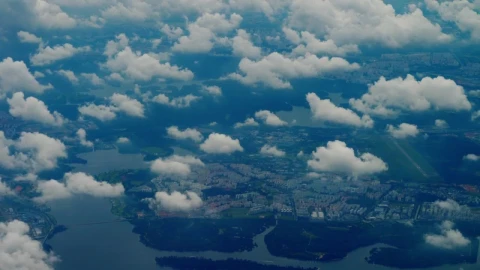 Stock Video Cloudy Sky And City View From The Airplane Live Wallpaper For PC - Free Live Wallpaper