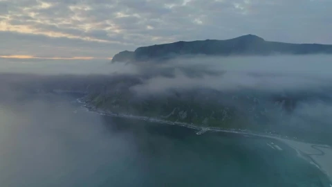 Stock Video Cloudy Aerial View Of Hoddvika Beach In Norway Live Wallpaper For PC - Free Live Wallpaper