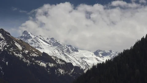 Stock Video Clouds Traveling Behind A Snowy Mountain Live Wallpaper For PC - Free Live Wallpaper