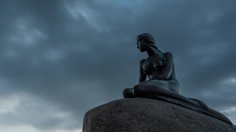 Stock Video Clouds Over A Statue In Denmark Live Wallpaper For PC - Free Live Wallpaper