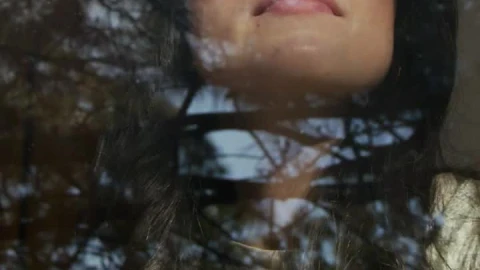 Stock Video Face Of A Woman Looking Through A Window Live Wallpaper For PC - Free Live Wallpaper