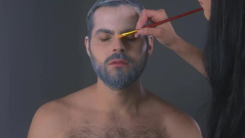 Stock Video Face Of A Man While Being Made Up Live Wallpaper For PC - Free Live Wallpaper