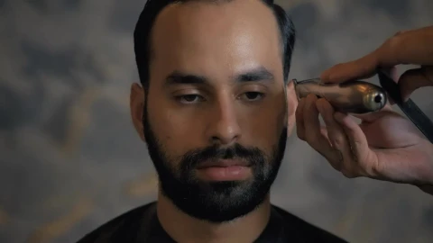 Stock Video Face Of A Man During A Haircut In A Barbershop Live Wallpaper For PC - Free Live Wallpaper
