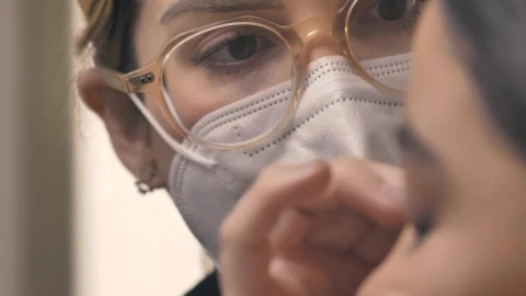Stock Video Face Of A Makeup Artist With A Mask Working Live Wallpaper For PC - Free Live Wallpaper