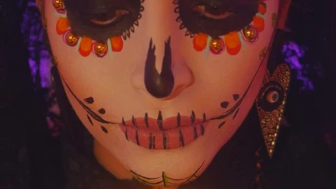 Stock Video Face Of A Catrina Putting Out A Candle On The Live Wallpaper For PC - Free Live Wallpaper