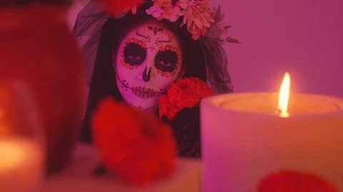 Stock Video Face Of A Catrina In The Day Of The Dead Live Wallpaper For PC - Free Live Wallpaper