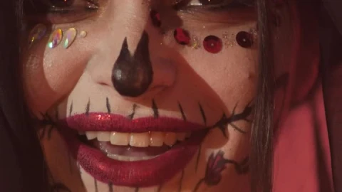 Stock Video Face Of A Catrina From Mexico Laughing Maliciously Live Wallpaper For PC - Free Live Wallpaper