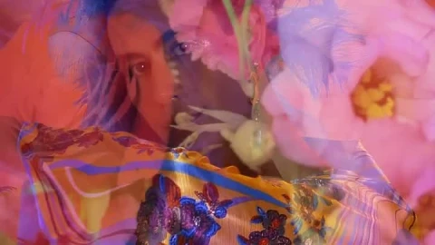 Stock Video Extravagant Gay Boy In Abstract Video With Flowers Live Wallpaper For PC - Free Live Wallpaper