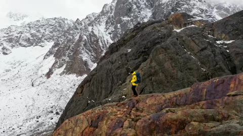 Stock Video Explorer Walking On Top Of A Mountain Live Wallpaper For PC - Free Live Wallpaper