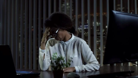 Stock Video Exhausted Woman Takes Off His Glasses Live Wallpaper For PC - Free Live Wallpaper