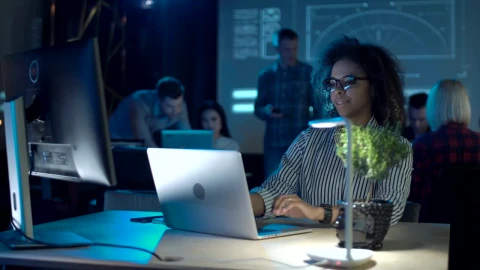 Stock Video Exhausted Woman Closing The Laptop Live Wallpaper For PC - Free Live Wallpaper