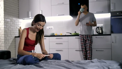 Stock Video Excited Woman Seeing Her Pregnancy Test Live Wallpaper For PC - Free Live Wallpaper