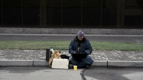 Stock Video Excited Homeless Man Starts To Dance Live Wallpaper For PC - Free Live Wallpaper