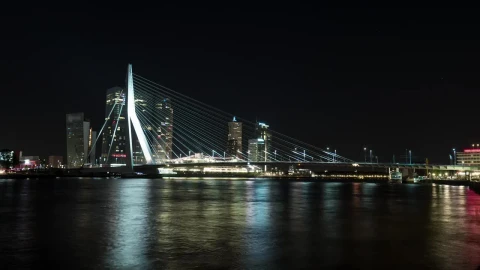 Stock Video Erasmus Bridge At Night Live Wallpaper For PC - Free Live Wallpaper