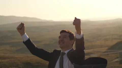 Stock Video Entrepreneur Who Wears A Suit Celebrating Live Wallpaper For PC - Free Live Wallpaper