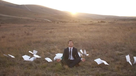 Stock Video Entrepreneur Business Man Meditating In Nature Live Wallpaper For PC - Free Live Wallpaper