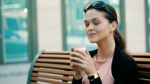 Stock Video Enterprising Woman Drinking Coffee Before Work Live Wallpaper For PC - Free Live Wallpaper