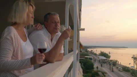 Stock Video Enjoying A Glass Of Wine On Vacation Live Wallpaper For PC - Free Live Wallpaper