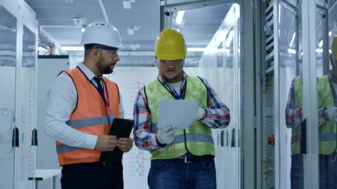 Stock Video Engineers Working With Electrical Equipment Live Wallpaper For PC - Free Live Wallpaper
