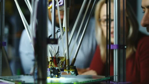 Stock Video Engineers Watching D Printer Working Live Wallpaper For PC - Free Live Wallpaper