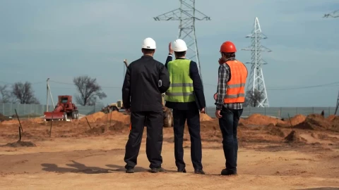 Stock Video Engineers Talking In Front Of The Electrical Towers Live Wallpaper For PC - Free Live Wallpaper