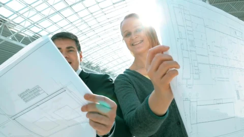 Stock Video Engineers Looking At Blueprints Live Wallpaper For PC - Free Live Wallpaper