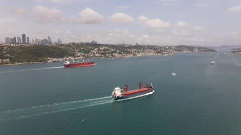 Stock Video Empty Cargo Ships In A River Live Wallpaper For PC - Free Live Wallpaper