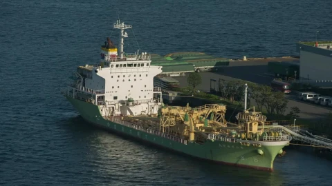 Stock Video Empty Cargo Ship Waiting At The Port Live Wallpaper For PC - Free Live Wallpaper