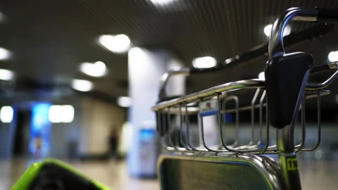 Stock Video Empty Airport Luggage Cart Close Up Live Wallpaper For PC - Free Live Wallpaper
