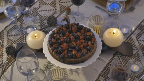 Stock Video Elegant Table Served For Christmas Dinner Live Wallpaper For PC - Free Live Wallpaper