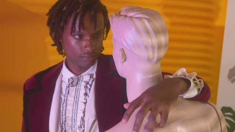 Stock Video Elegant Man Hugging And Staring At A Mannequin Live Wallpaper For PC - Free Live Wallpaper