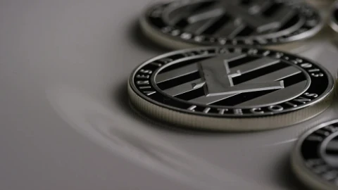 Stock Video Elegant Litecoin Coins Slowly Rotating Live Wallpaper For PC - Free Live Wallpaper