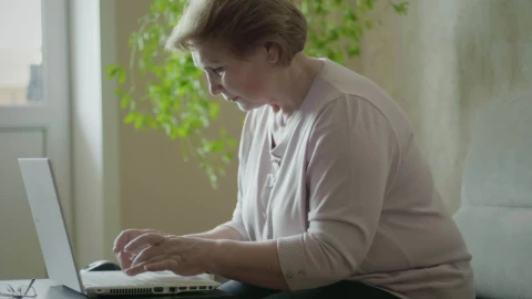 Stock Video Elderly Woman Working From Home Live Wallpaper For PC - Free Live Wallpaper
