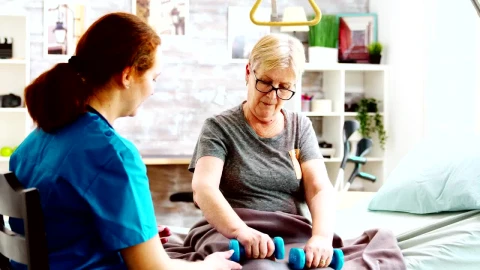 Stock Video Elderly Woman In Physical Therapy With Nurse Live Wallpaper For PC - Free Live Wallpaper