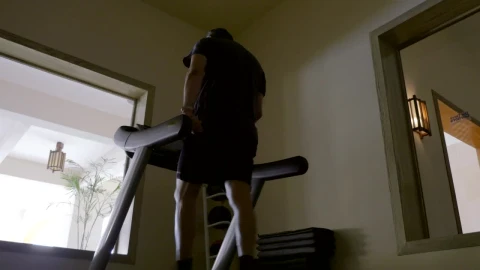 Stock Video Elderly Man Walking On A Treadmill Live Wallpaper For PC - Free Live Wallpaper