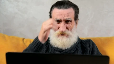 Stock Video Elderly Man Stressed Over Broken Laptop Live Wallpaper For PC - Free Live Wallpaper