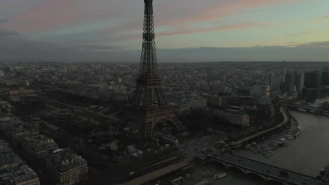 Stock Video Eiffel Tower Panorama Viewed From The Air Live Wallpaper For PC - Free Live Wallpaper