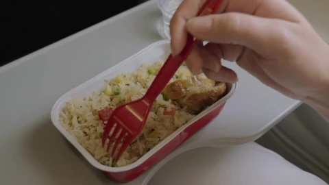 Stock Video Eating A Meal On An Aircraft Live Wallpaper For PC - Free Live Wallpaper