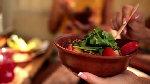 Stock Video Eating A Healthy Meal Outside Live Wallpaper For PC - Free Live Wallpaper