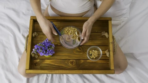 Stock Video Eating A Healthy Breakfast In Bed Live Wallpaper For PC - Free Live Wallpaper