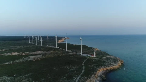 Stock Video Early Morning By A Wind Farm Live Wallpaper For PC - Free Live Wallpaper