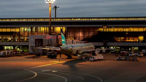 Stock Video Dusk From The Boarding Area Of An Airport Live Wallpaper For PC - Free Live Wallpaper