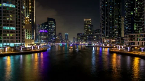 Stock Video Dubai Marina Traffic At Night Live Wallpaper For PC - Free Live Wallpaper