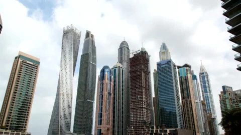 Stock Video Dubai Marina Skyscrapers Time Lapse Live Wallpaper For PC - Free Live Wallpaper