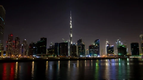 Stock Video Dubai City Skyscrapers At Night Live Wallpaper For PC - Free Live Wallpaper